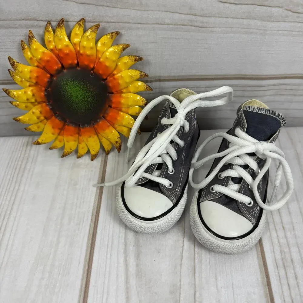 Converse All Star Chuck Taylor High Top Toddler Shoes Gray White Size 7C‎